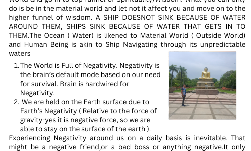 FACE NEGATIVITY JUST AS SHIP SAILS ON WATER