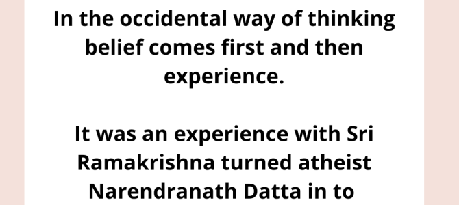 EXPERIENCE VS FAITH