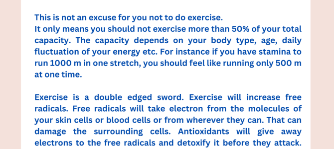 EXERCISE ONLY 50% OF YOUR CAPACITY