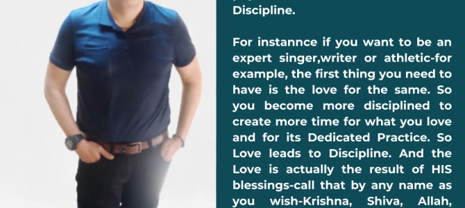 LOVE LEADS TO DISCIPLINE