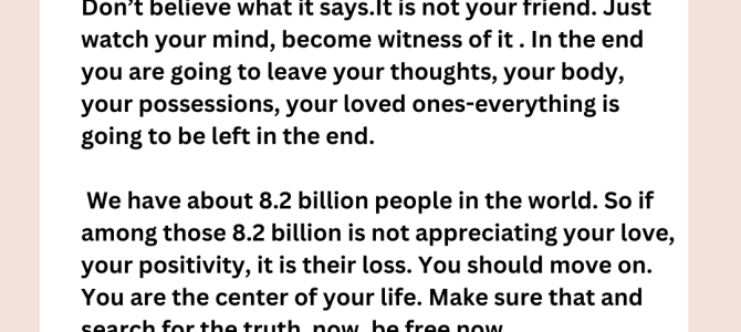 DONOT FOLLOW YOUR MIND