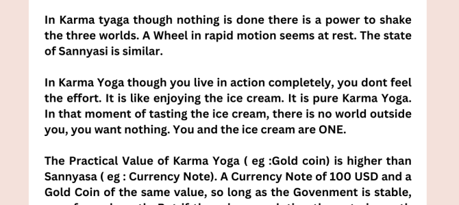 KARMAYOGA & SANNYASA