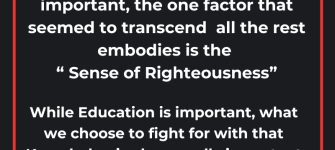 SENSE OF RIGHTEOUSNESS