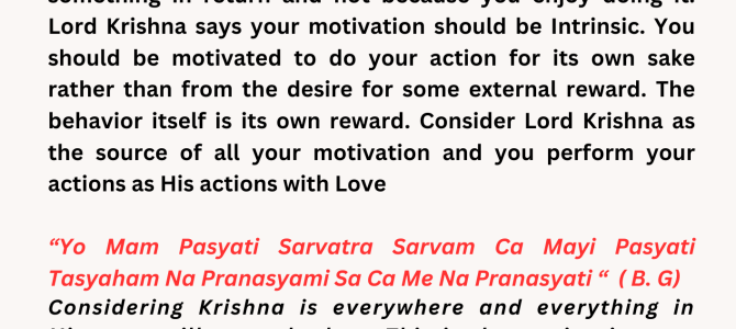 MOTIVATION ON THE BASIS OF BHAGAVAD GITA