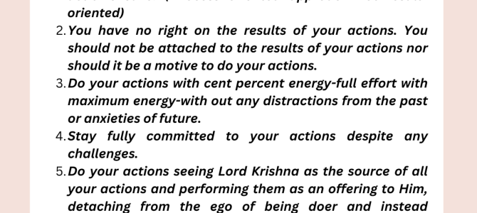 SUCCESS DEMANDS 6 THINGS AS PER BHAGAVAD GITA