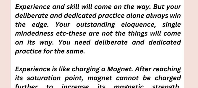 DONOT OVERVALUE EXPERIENCE