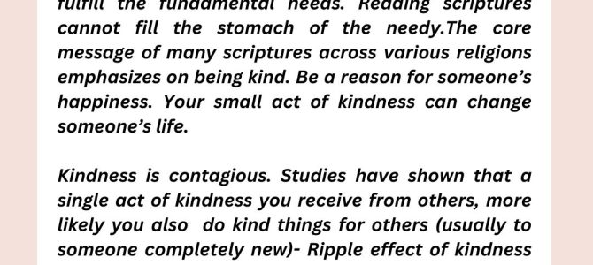 RIPPLE EFFECT OF KINDNESS