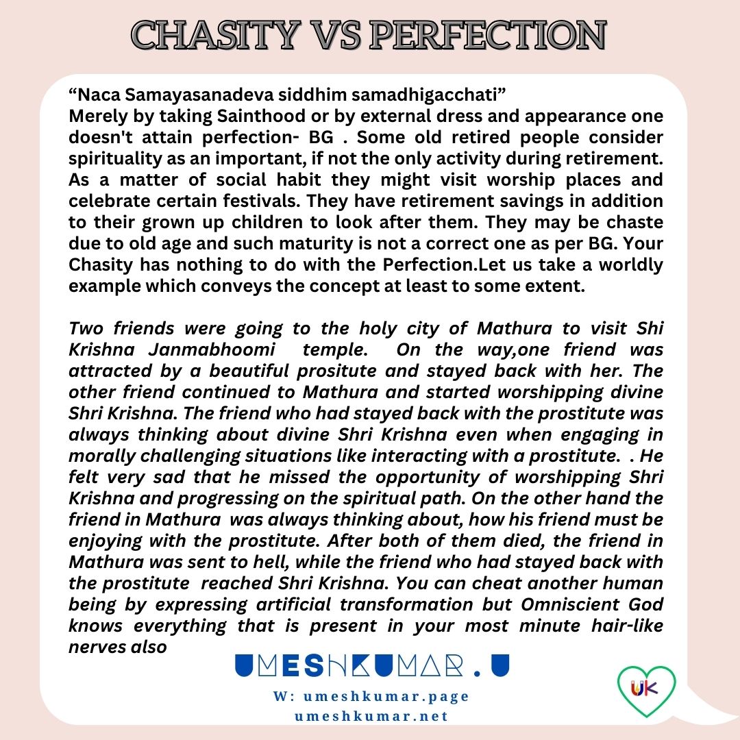 CHASITY VS PERFECTION