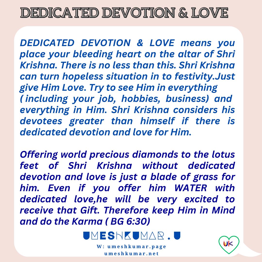 DEDICATED DEVOTION AND LOVE
