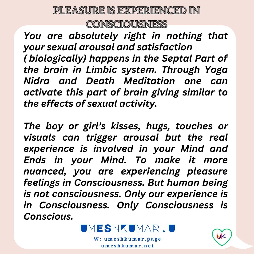PLEASURE IS EXPERIENCED IN CONSCIOUSNESS PLEASURE IS EXPERIENCED IN CONSCIOUSNESS
