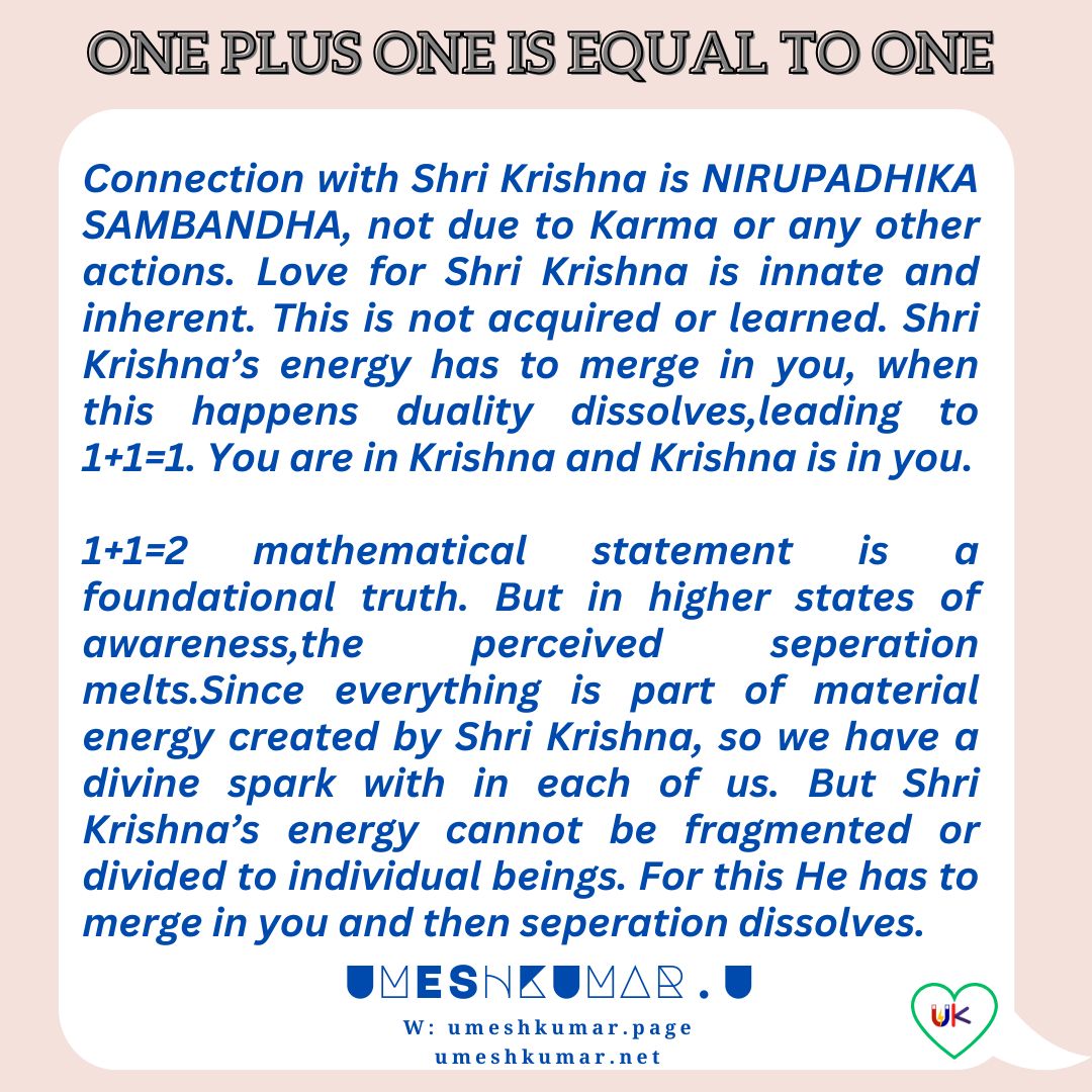 ONE PLUS ONE IS EQUAL TO ONE