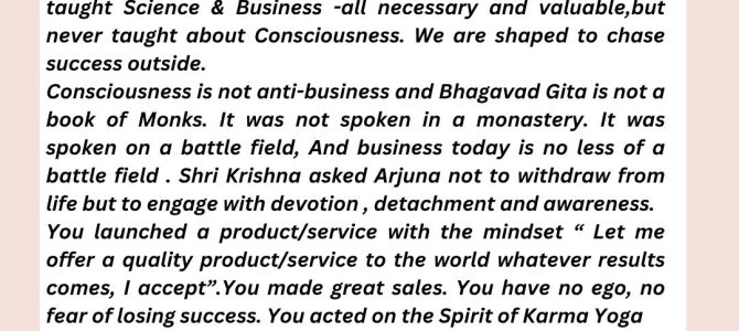 BHAGAVAD GITA IS NOT ANTI BUSINESS