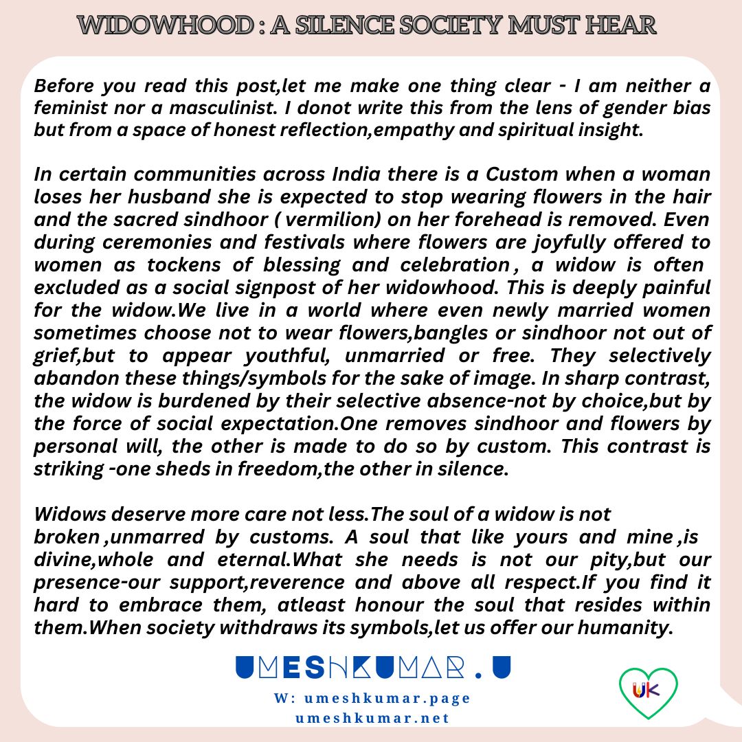 WIDOWHOOD  A SILENCE SOCIETY MUST HEAR