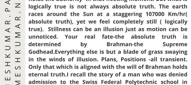 WHAT IS LOGICALLY TRUE IS NOT ABSOLUTE TRUTH