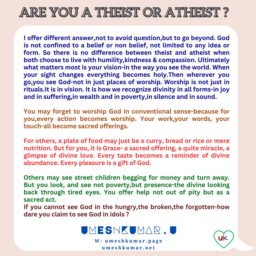 ARE YOU A THEIST OR ATHEIST