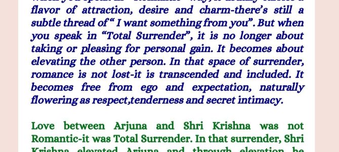 ROMANCE VS TOTAL SURRENDER