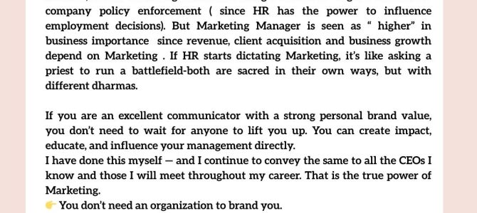 HR MANAGER VS MARKETING MANAGER
