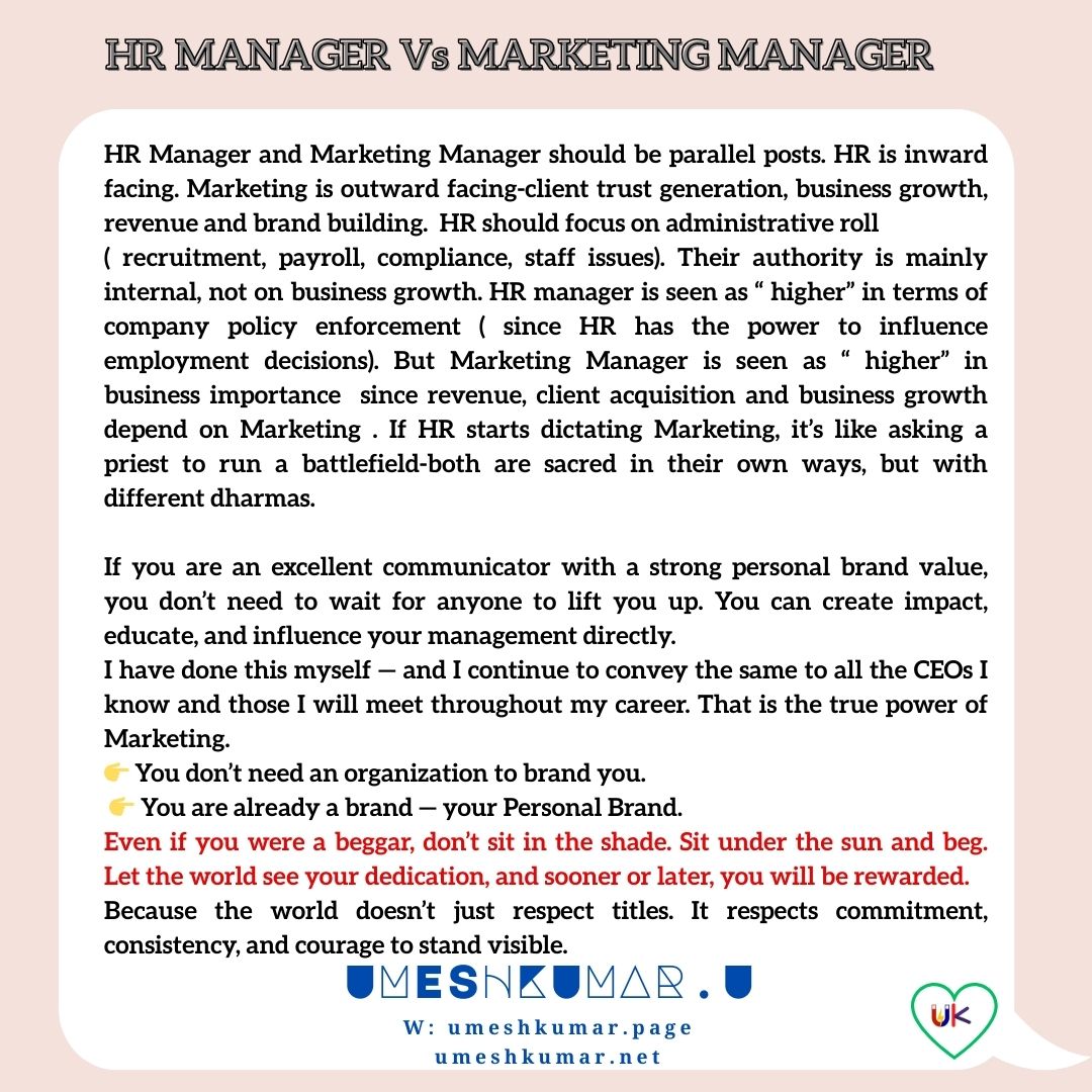 HR MANAGER VS MARKETING MANAGER HR MANAGER VS MARKETING MANAGER