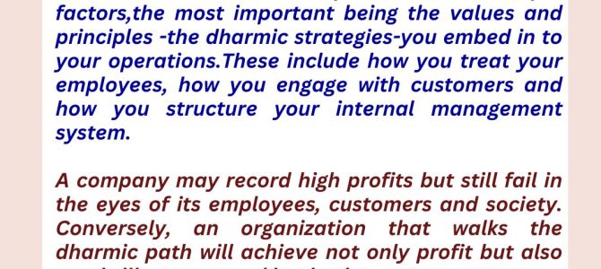 PROFIT VS DHARMA