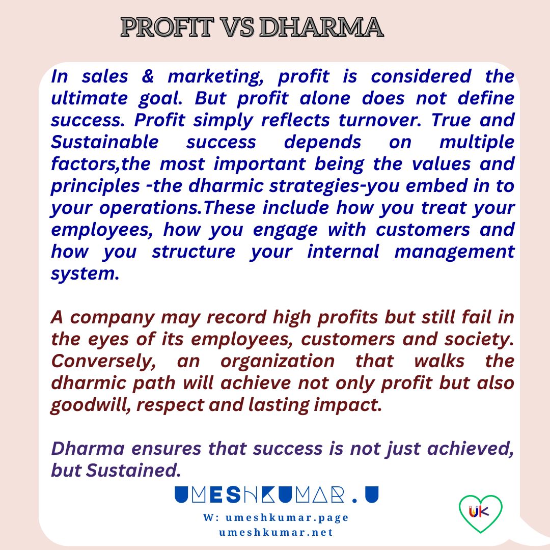 PROFIT VS DHARMA