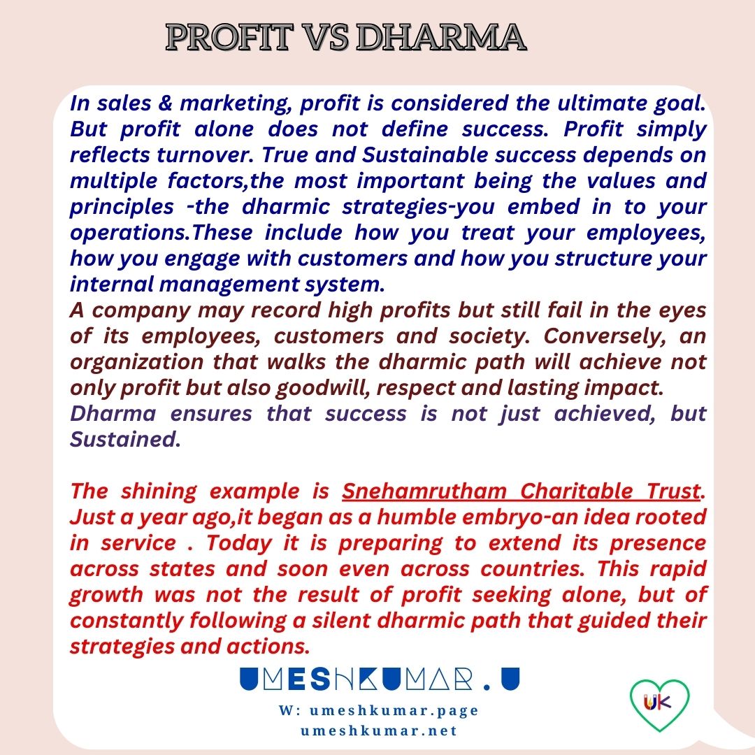 PROFIT VS DHARMA