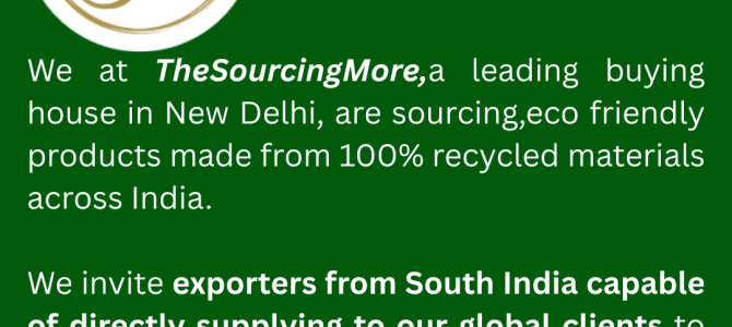 WANTED RECYCLED ECO FRIENDLY PRODUCTS