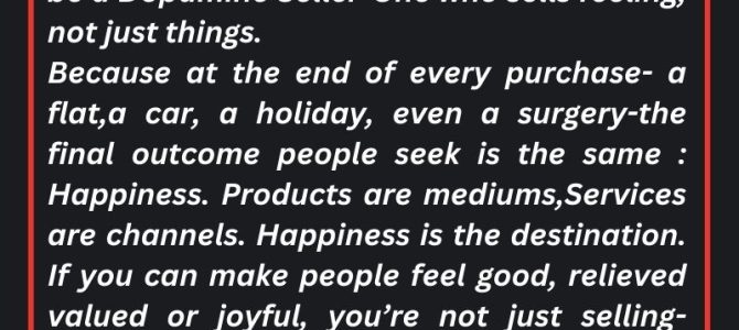IN SALES BE A DOPAMINE SELLER