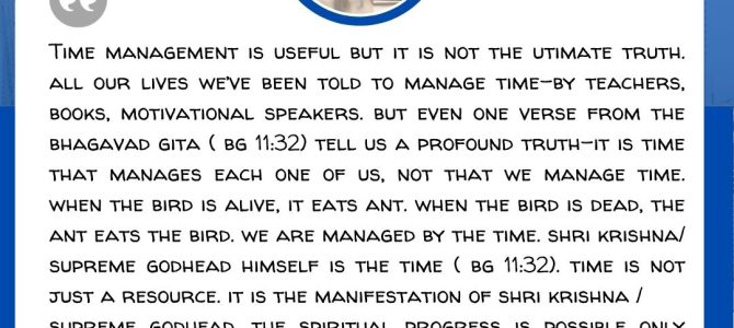 MANAGING TIME IS ONLY A SURFACE SKILL