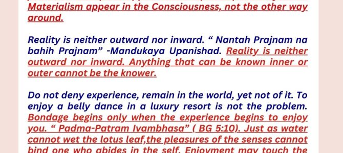 NO SPIRITUALITY, NO MATERIALISM