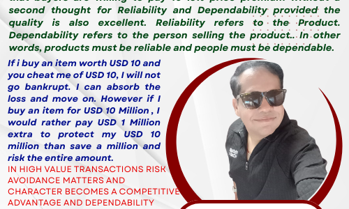 IN HIGH VALUE SALES DEPENDABILITY BECOMES A PRICING POWER
