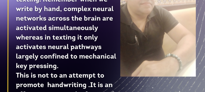 HANDWRITTEN WRITING VS TEXTING