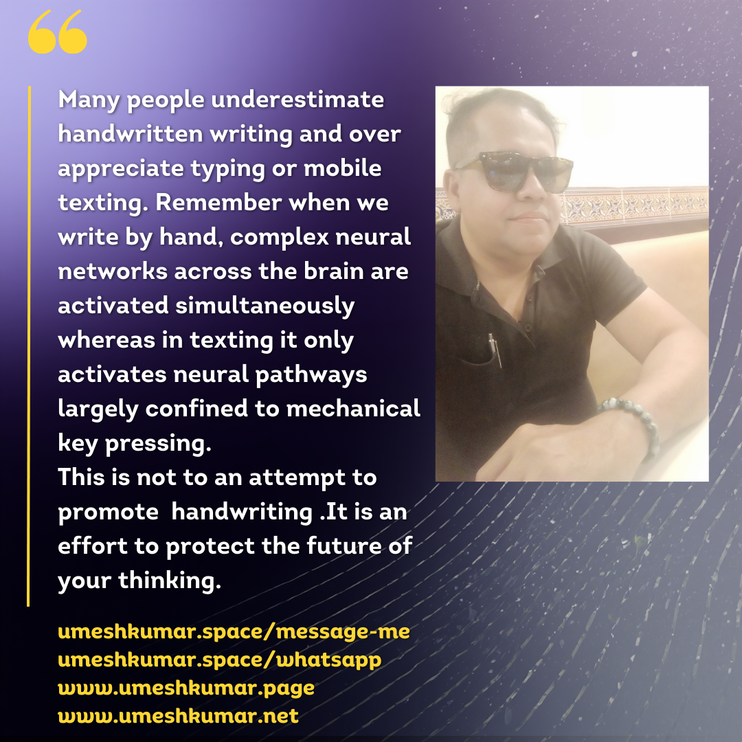 HANDWRITTEN WRITING VS TEXTING