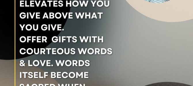 ELEVATE HOW YOU GIVE ABOVE WHAT YOU GIVE