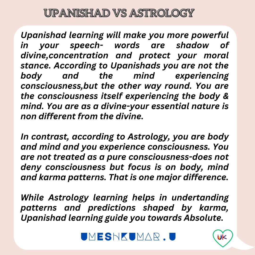 UPANISHAD VS ASTROLOGY