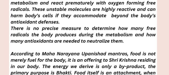 FOOD AS BHAKTI