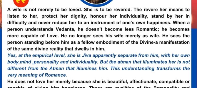 WIFE IS NOT MERELY TO BE LOVED; SHE IS TO BE REVERED