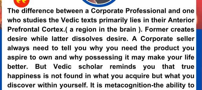 CORPORATE PROFESSIONAL VS VEDIC SCHOLAR
